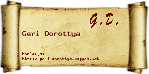 Geri Dorottya névjegykártya